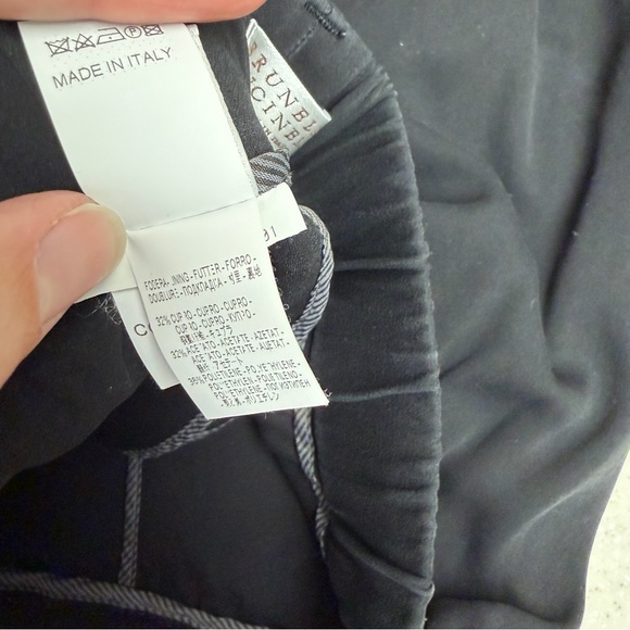 Brunello Cucinelli 100% Silk Tapered Black Trousers Size 6 - Picture 9 of 9